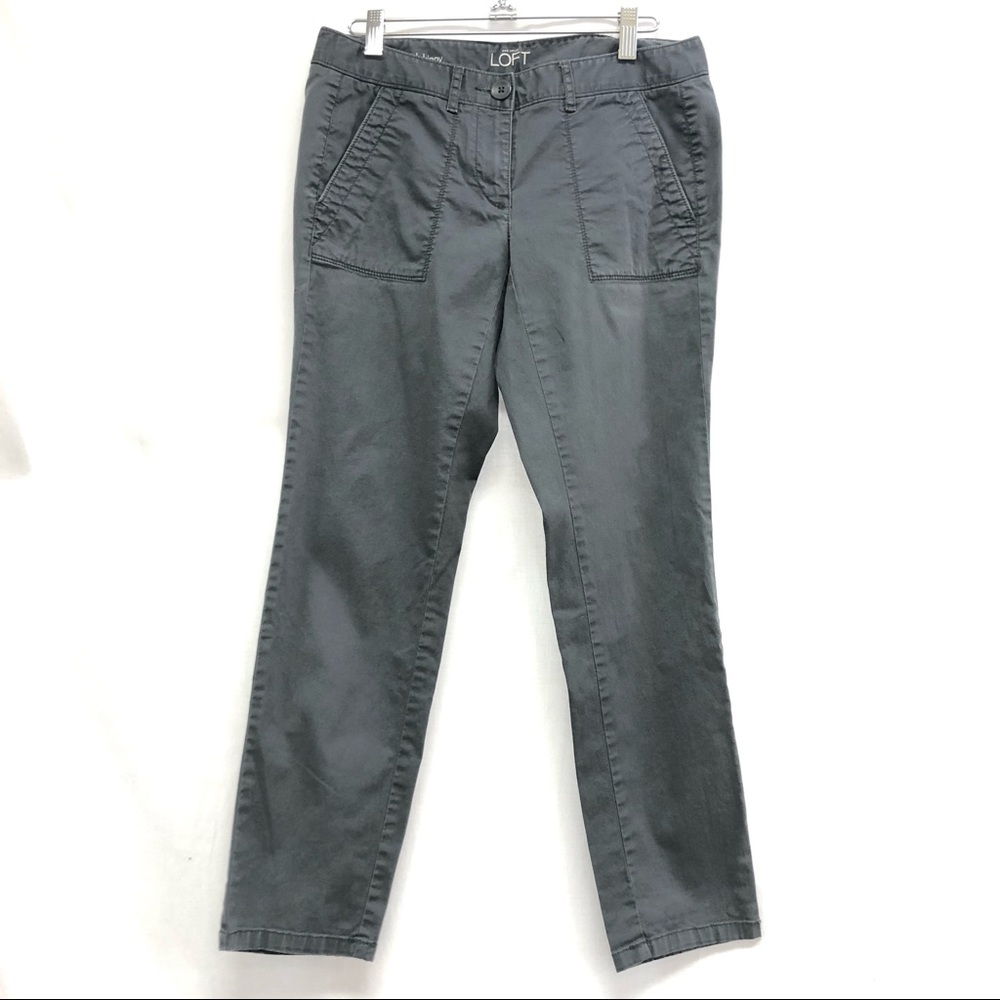 LOFT Relaxed Skinny Cropped Twill Pants